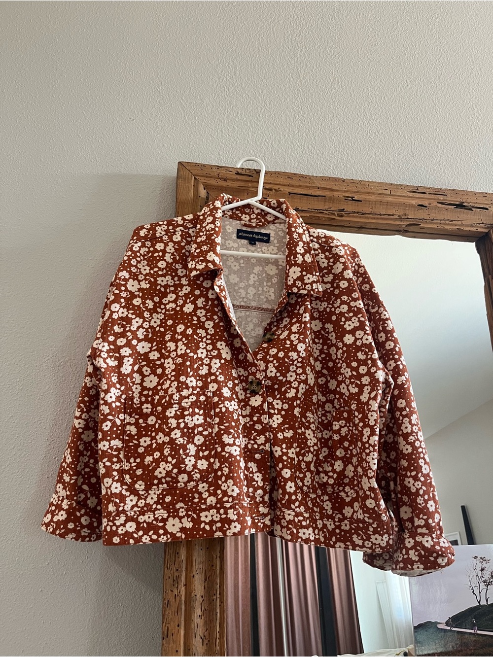 Princess highway denim floral chore coat